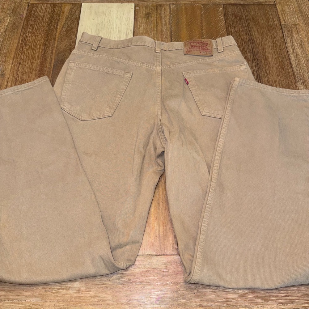 Levi's 550 Relaxed Fit Pants Mens 36x34 Tan Good Vintage Made in USA Tapered - Picture 6 of 7